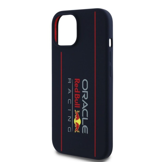 Husa Red Bull Silicone Vertical Logo MagSafe pentru iPhone 15, Bleumarin Husa Red Bull Silicone Vertical Logo MagSafe pentru iPhone 15, Bleumarin (Bakr, RBHMP15S24SIOLRV) by www.silkase.ro