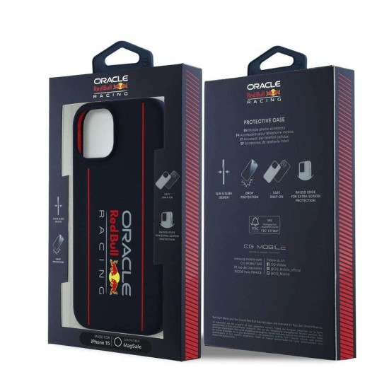 Husa Red Bull Silicone Vertical Logo MagSafe pentru iPhone 15, Bleumarin Husa Red Bull Silicone Vertical Logo MagSafe pentru iPhone 15, Bleumarin (Bakr, RBHMP15S24SIOLRV) by www.silkase.ro