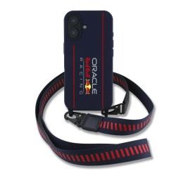 Husa Crossbody Red Bull Silicone Vertical Logo MagSafe pentru iPhone 16, Bleumarin Husa Crossbody Red Bull Silicone Vertical Logo MagSafe pentru iPhone 16, Bleumarin