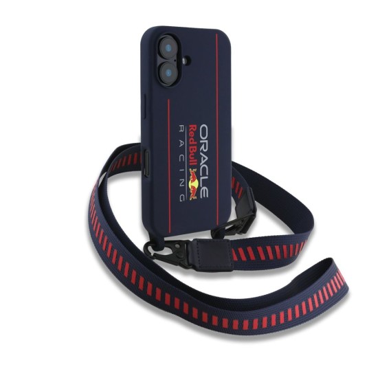 Husa Crossbody Red Bull Silicone Vertical Logo MagSafe pentru iPhone 16, Bleumarin Husa Crossbody Red Bull Silicone Vertical Logo MagSafe pentru iPhone 16, Bleumarin (Bakr, RBHMP16S24SISOLRV) by www.silkase.ro