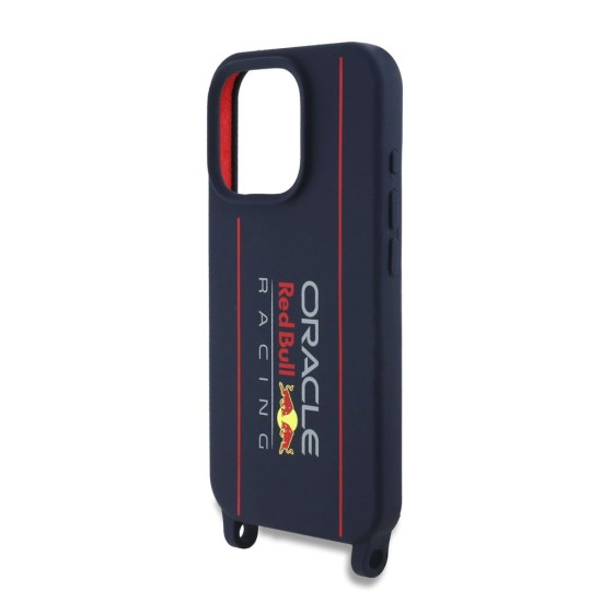 Husa Crossbody Red Bull Silicone Vertical Logo MagSafe pentru iPhone 16 Pro, Bleumarin (Bakr, RBHMP16L24SISOLRV) by www.silkase.ro