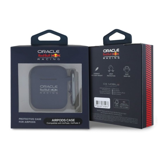 Husa Red Bull Silicone pentru AirPods 1/2, Bleumarin Husa Red Bull Silicone pentru AirPods 1/2, Bleumarin (Bakr, RBA2SIILV) by www.silkase.ro