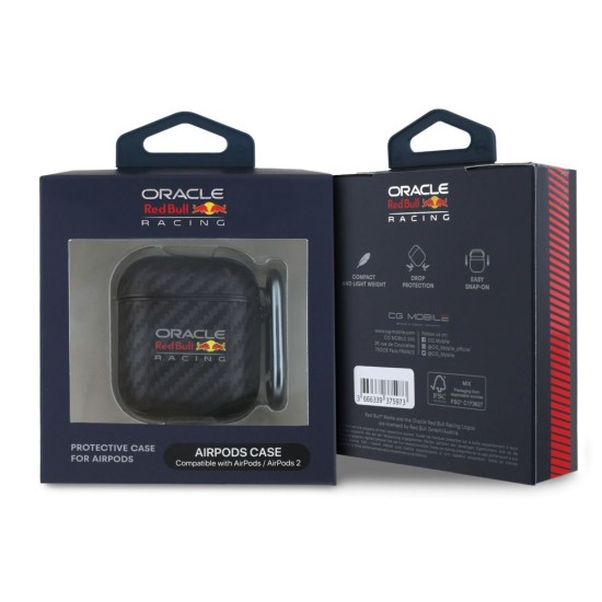 Husa Red Bull PU Carbon pentru AirPods 1/2, Neagra Husa Red Bull PU Carbon pentru AirPods 1/2, Neagra (Bakr, RBA2PUCAILK) by www.silkase.ro