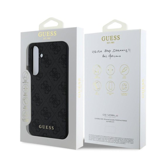 Husa Guess 4G Charm pentru Samsung Galaxy S24 FE, Gri (Bakr, GUHCS24FEGF4GGR) by www.silkase.ro