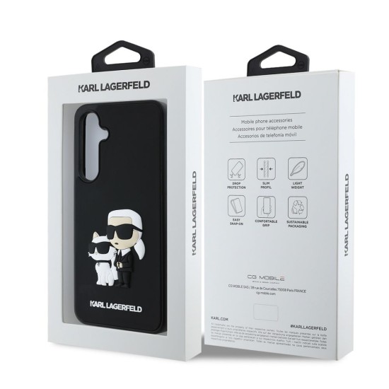 Husa Karl Lagerfeld 3D Rubber Karl and Choupette pentru Samsung Galaxy S24 FE, Neagra Husa Karl Lagerfeld 3D Rubber Karl and Choupette pentru Samsung Galaxy S24 FE, Neagra (Bakr, KLHCS24FE3DRKCNK) by www.silkase.ro