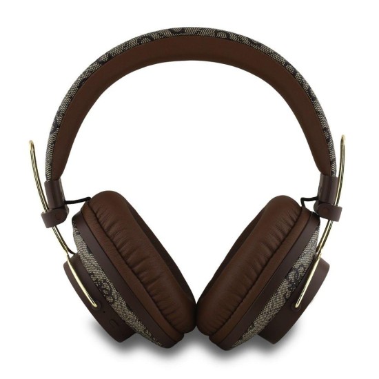 Căști Wireless Over-Ear Guess PU 4G Metal Logo (ENC), Maro (Bakr, GUBHS72P4FC4MW) by www.silkase.ro