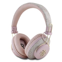Căști Wireless Over-Ear Guess PU 4G Metal Logo (ENC), Roz
