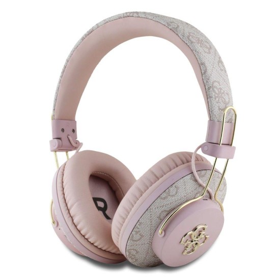 Căști Wireless Over-Ear Guess PU 4G Metal Logo (ENC), Roz (Bakr, GUBHS72P4FC4MP) by www.silkase.ro