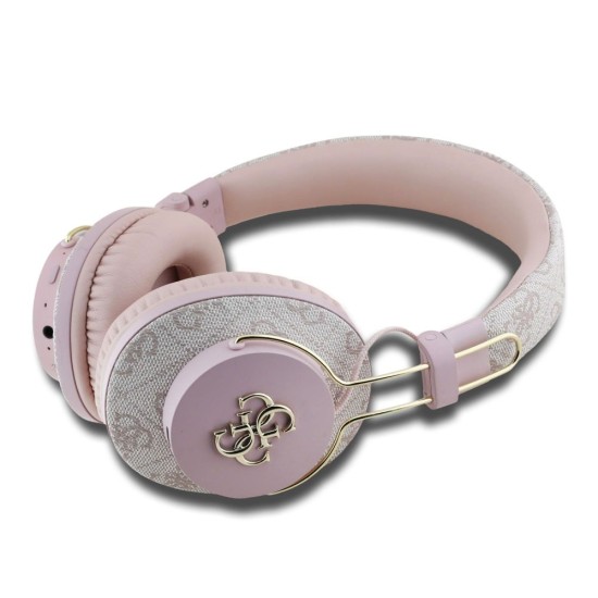 Căști Wireless Over-Ear Guess PU 4G Metal Logo (ENC), Roz (Bakr, GUBHS72P4FC4MP) by www.silkase.ro