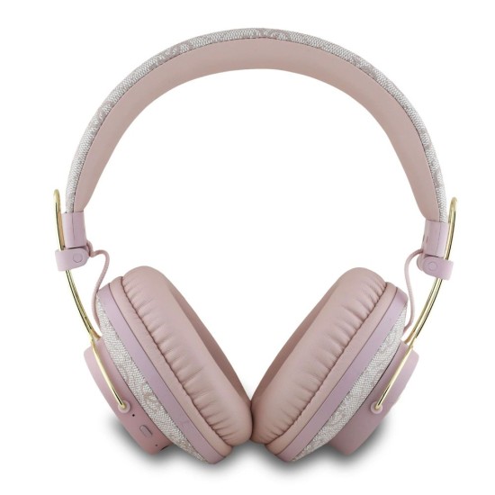 Căști Wireless Over-Ear Guess PU 4G Metal Logo (ENC), Roz (Bakr, GUBHS72P4FC4MP) by www.silkase.ro