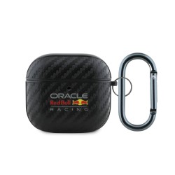 Husa Red Bull PU Carbon pentru AirPods 4, Neagra
