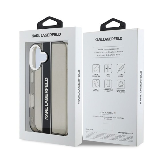 Husa Karl Lagerfeld IML Stripe Logo pentru iPhone 16, Neagra Husa Karl Lagerfeld IML Stripe Logo pentru iPhone 16, Neagra (Bakr, KLHCP16SHCFCPSCK) by www.silkase.ro