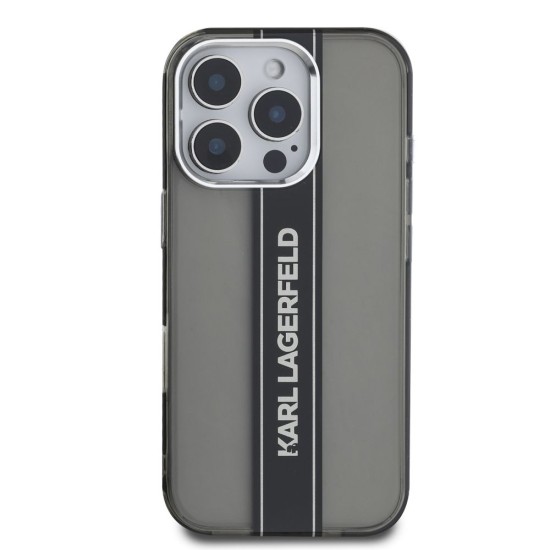 Husa Karl Lagerfeld IML Stripe Logo pentru iPhone 16 Pro Max, Neagra Husa Karl Lagerfeld IML Stripe Logo pentru iPhone 16 Pro Max, Neagra (Bakr, KLHCP16XHCFCPSCK) by www.silkase.ro