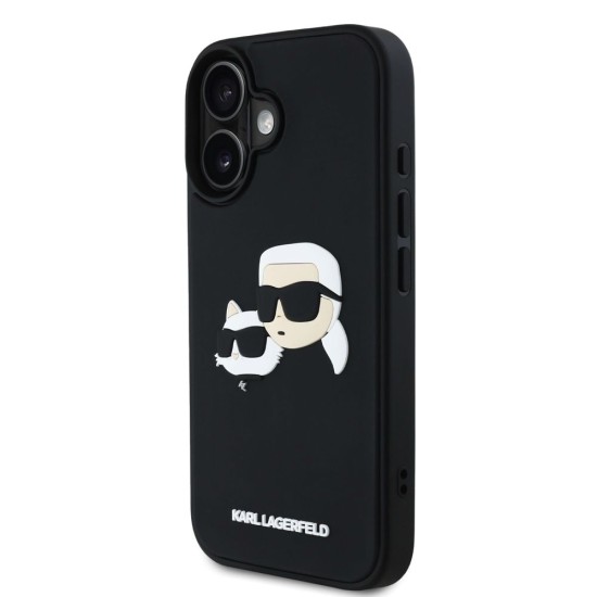 Husa Karl Lagerfeld 3D Rubber Double Heads pentru iPhone 16, Neagra Husa Karl Lagerfeld 3D Rubber Double Heads pentru iPhone 16, Neagra (Bakr, KLHCP16SRBCKCHLK) by www.silkase.ro