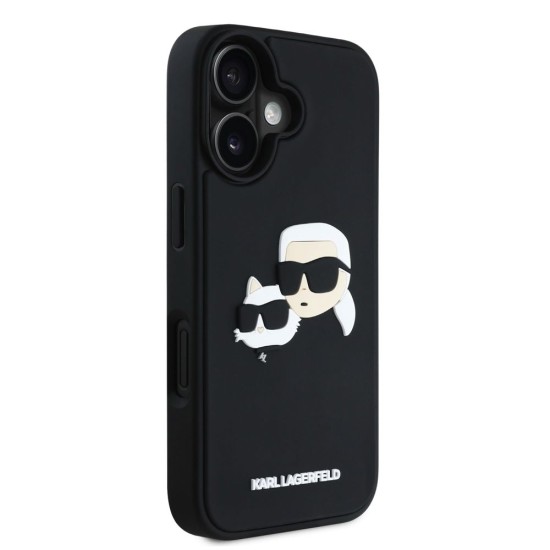 Husa Karl Lagerfeld 3D Rubber Double Heads pentru iPhone 16, Neagra Husa Karl Lagerfeld 3D Rubber Double Heads pentru iPhone 16, Neagra (Bakr, KLHCP16SRBCKCHLK) by www.silkase.ro