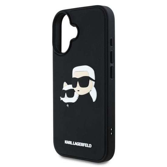Husa Karl Lagerfeld 3D Rubber Double Heads pentru iPhone 16, Neagra Husa Karl Lagerfeld 3D Rubber Double Heads pentru iPhone 16, Neagra (Bakr, KLHCP16SRBCKCHLK) by www.silkase.ro