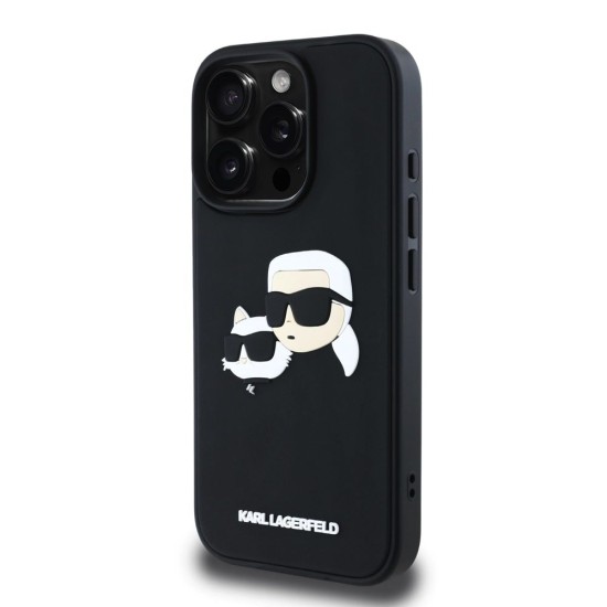 Husa Karl Lagerfeld 3D Rubber Double Heads pentru iPhone 16 Pro, Neagra Husa Karl Lagerfeld 3D Rubber Double Heads pentru iPhone 16 Pro, Neagra (Bakr, KLHCP16LRBCKCHLK) by www.silkase.ro