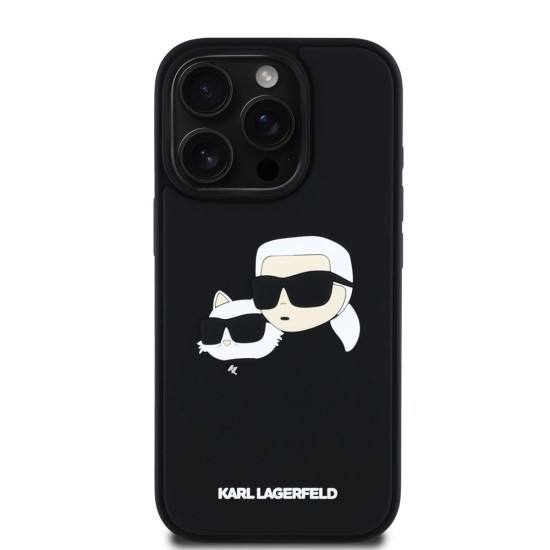 Husa Karl Lagerfeld 3D Rubber Double Heads pentru iPhone 16 Pro, Neagra Husa Karl Lagerfeld 3D Rubber Double Heads pentru iPhone 16 Pro, Neagra (Bakr, KLHCP16LRBCKCHLK) by www.silkase.ro