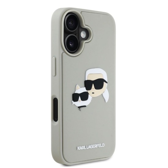Husa Karl Lagerfeld 3D Rubber Double Heads pentru iPhone 16, Bej Husa Karl Lagerfeld 3D Rubber Double Heads pentru iPhone 16, Bej (Bakr, KLHCP16SRBCKCHLE) by www.silkase.ro
