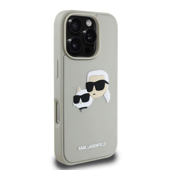 Husa Karl Lagerfeld 3D Rubber Double Heads pentru iPhone 16 Pro Max, Bej Husa Karl Lagerfeld 3D Rubber Double Heads pentru iPhone 16 Pro Max, Bej (Bakr, KLHCP16XRBCKCHLE) by www.silkase.ro