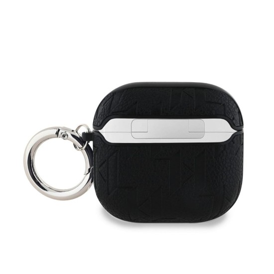 Husa Karl Lagerfeld PU Embossed Karl and Choupette Heads pentru AirPods 4, Neagra (Bakr, KLA4PGKCPK) by www.silkase.ro