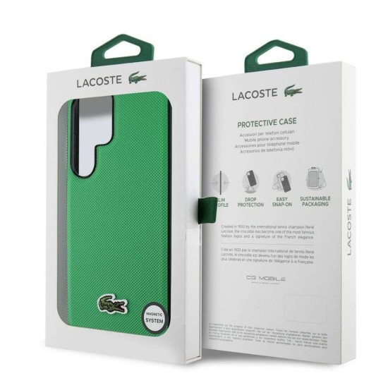 Husa Lacoste Iconic Petit Pique Woven Logo MagSafe pentru Samsung Galaxy S25 Ultra, Verde Husa Lacoste Iconic Petit Pique Woven Logo MagSafe pentru Samsung Galaxy S25 Ultra, Verde (Bakr, LCHMS25LPVCN) by www.silkase.ro