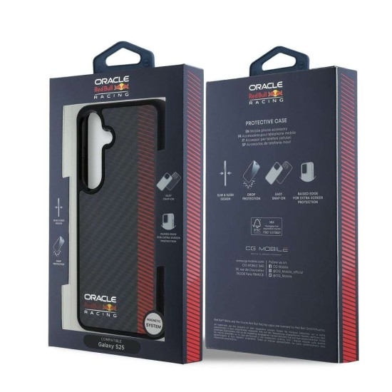 Husa Red Bull Carbon Powerbar MagSafe pentru Samsung Galaxy S25+, Neagra (Bakr, RBHMS25M24CFGSMK) by www.silkase.ro