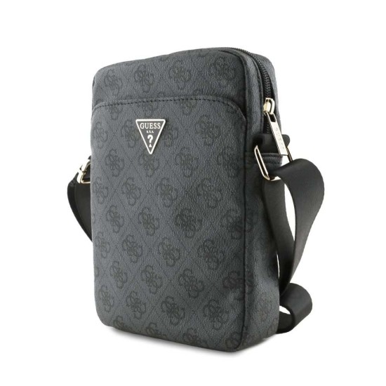 Geantă de Umăr / Borsetă Guess PU 4G Triangle Logo 8 inch, Neagră (Bakr, GUTB8P4GFTSK) by www.silkase.ro