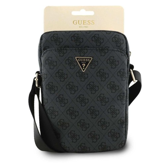 Geantă de Umăr / Borsetă Guess PU 4G Triangle Logo 8 inch, Neagră (Bakr, GUTB8P4GFTSK) by www.silkase.ro