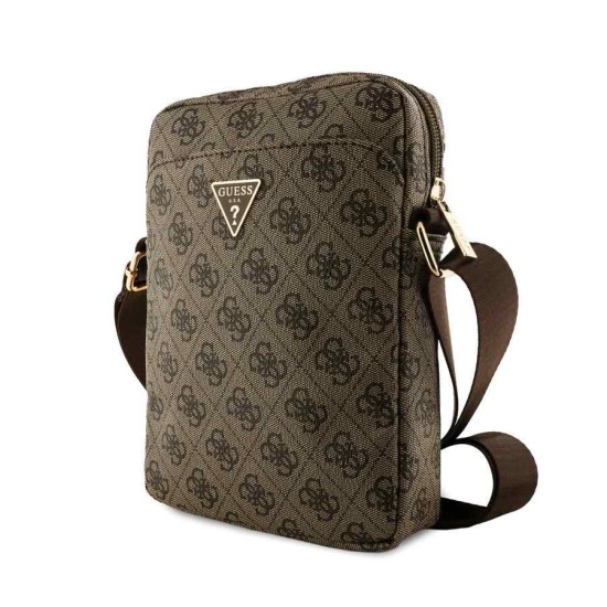 Geantă de Umăr / Borsetă Guess PU 4G Triangle Logo 8 inch, Maro (Bakr, GUTB8P4GFTSW) by www.silkase.ro