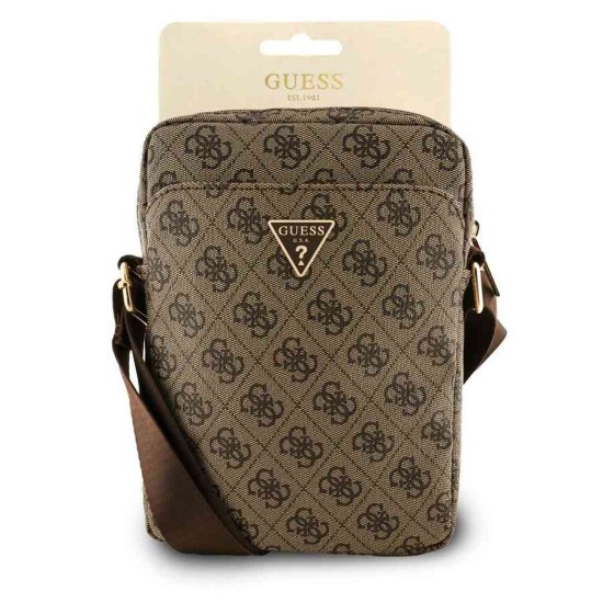 Geantă de Umăr / Borsetă Guess PU 4G Triangle Logo 8 inch, Maro (Bakr, GUTB8P4GFTSW) by www.silkase.ro