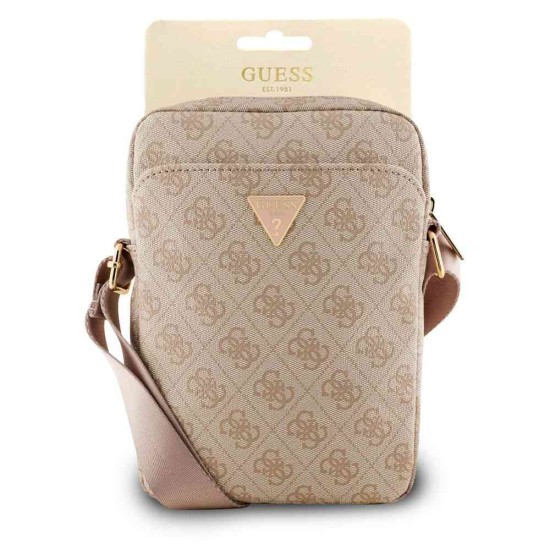 Geantă de Umăr / Borsetă Guess PU 4G Triangle Logo 8 inch, Roz (Bakr, GUTB8P4GFTSP) by www.silkase.ro