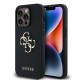 Husa Guess PU Grained 4G Metal Logo pentru iPhone 13 Pro, Neagra (Bakr, GUHCP13LPGT4MBK) by www.silkase.ro