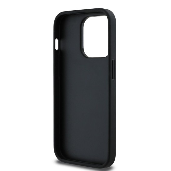 Husa Guess PU Grained 4G Metal Logo pentru iPhone 13 Pro, Neagra (Bakr, GUHCP13LPGT4MBK) by www.silkase.ro