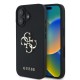 Husa Guess PU Grained 4G Metal Logo pentru iPhone 16, Neagra (Bakr, GUHCP16SPGT4MBK) by www.silkase.ro