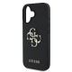 Husa Guess PU Grained 4G Metal Logo pentru iPhone 16, Neagra (Bakr, GUHCP16SPGT4MBK) by www.silkase.ro
