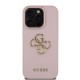 Husa Guess PU Grained 4G Metal Logo pentru iPhone 15 Pro, Roz (Bakr, GUHCP15LPGT4MBP) by www.silkase.ro