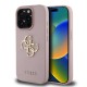 Husa Guess PU Grained 4G Metal Logo pentru iPhone 15 Pro Max, Roz (Bakr, GUHCP15XPGT4MBP) by www.silkase.ro