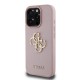 Husa Guess PU Grained 4G Metal Logo pentru iPhone 15 Pro Max, Roz (Bakr, GUHCP15XPGT4MBP) by www.silkase.ro