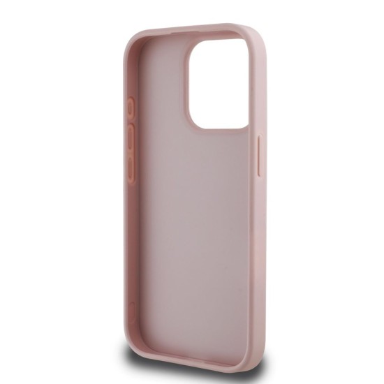 Husa Guess PU Grained 4G Metal Logo pentru iPhone 15 Pro Max, Roz (Bakr, GUHCP15XPGT4MBP) by www.silkase.ro