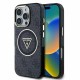 Husa Guess IML 4G Glitter Triangle Logo MagSafe pentru iPhone 16 Pro Max, Neagra (Bakr, GUHMP16XHG4PRTGK) by www.silkase.ro
