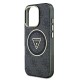 Husa Guess IML 4G Glitter Triangle Logo MagSafe pentru iPhone 16 Pro Max, Neagra (Bakr, GUHMP16XHG4PRTGK) by www.silkase.ro