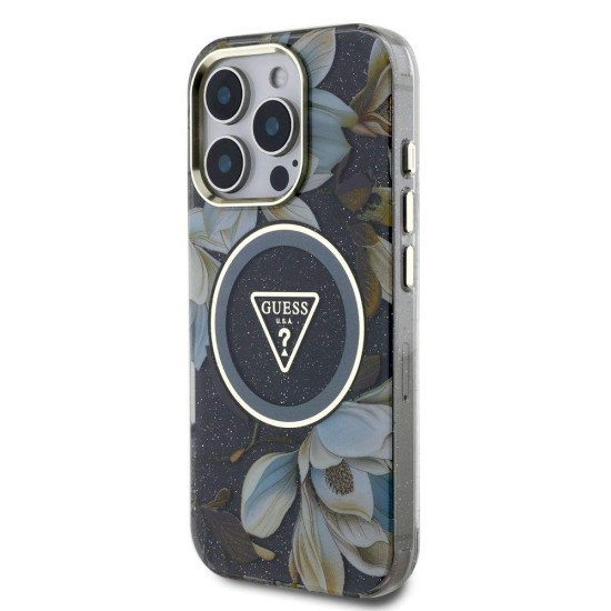 Husa Guess IML Glitter Magnolia Triangle Logo MagSafe pentru iPhone 16 Pro Max, Neagra Husa Guess IML Glitter Magnolia Triangle Logo MagSafe pentru iPhone 16 Pro Max, Neagra (Bakr, GUHMP16XHFLPEDK) by www.silkase.ro