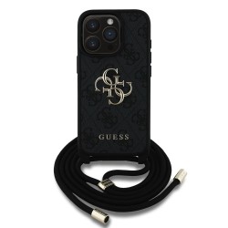 Husa Crossbody Guess PU 4G Metal Logo Strap pentru iPhone 15 Pro Max, Neagra Husa Crossbody Guess PU 4G Metal Logo Strap pentru iPhone 15 Pro Max, Neagra