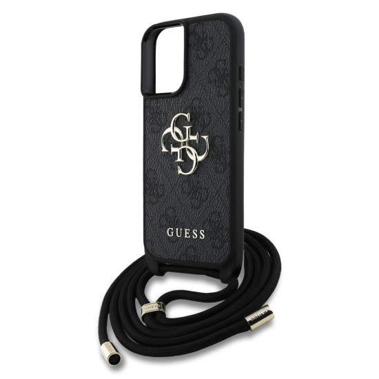 Husa Crossbody Guess PU 4G Metal Logo Strap pentru iPhone 16, Neagra Husa Crossbody Guess PU 4G Metal Logo Strap pentru iPhone 16, Neagra (Bakr, GUHCP16SP4GMGCRK) by www.silkase.ro