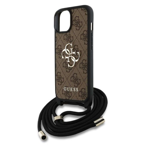Husa Crossbody Guess PU 4G Metal Logo Strap pentru iPhone 15, Maro Husa Crossbody Guess PU 4G Metal Logo Strap pentru iPhone 15, Maro (Bakr, GUHCP15SP4GMGCRW) by www.silkase.ro