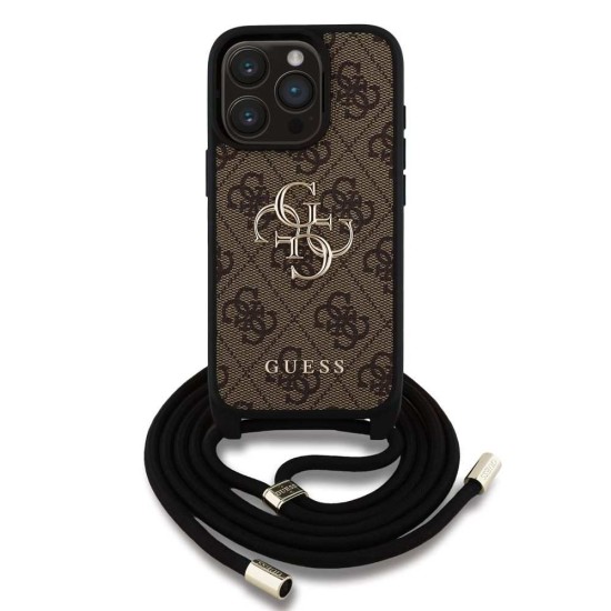 Husa Crossbody Guess PU 4G Metal Logo Strap pentru iPhone 15 Pro Max, Maro Husa Crossbody Guess PU 4G Metal Logo Strap pentru iPhone 15 Pro Max, Maro (Bakr, GUHCP15XP4GMGCRW) by www.silkase.ro