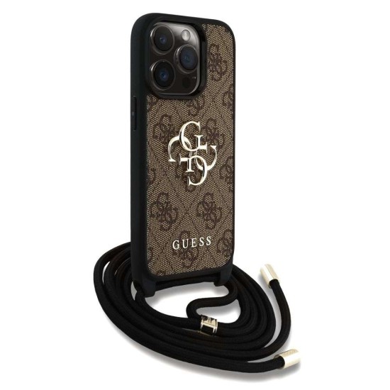 Husa Crossbody Guess PU 4G Metal Logo Strap pentru iPhone 15 Pro Max, Maro Husa Crossbody Guess PU 4G Metal Logo Strap pentru iPhone 15 Pro Max, Maro (Bakr, GUHCP15XP4GMGCRW) by www.silkase.ro