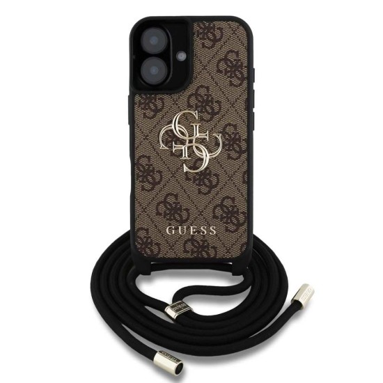 Husa Crossbody Guess PU 4G Metal Logo Strap pentru iPhone 16, Maro Husa Crossbody Guess PU 4G Metal Logo Strap pentru iPhone 16, Maro (Bakr, GUHCP16SP4GMGCRW) by www.silkase.ro
