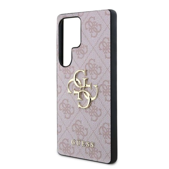 Husa Guess PU 4G Metal Logo pentru Samsung Galaxy S25 Ultra, Roz (Bakr, GUHCS25L4GMGPI) by www.silkase.ro